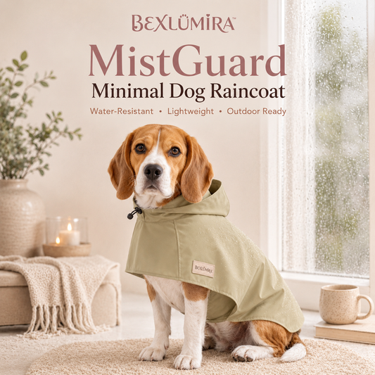 BEXLUMIRA™ MistGuard Waterproof Dog Raincoat – Lightweight Pet Rain Jacket, Hooded Puppy Coat, Outdoor Dog Clothes