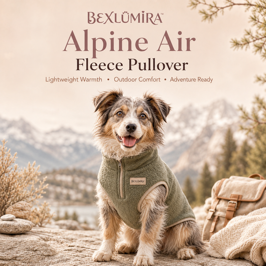 BEXLUMIRA™ Alpine Air Fleece Dog Pullover – Lightweight Warm Pet Sweater, Outdoor Puppy Jacket, Cold Weather Dog Clothing
