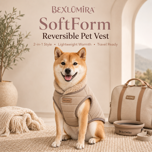 BEXLUMIRA™ SoftForm Reversible Dog Vest – 2-in-1 Fleece Pet Jacket, Lightweight Puppy Coat, Fall Winter Dog Clothes