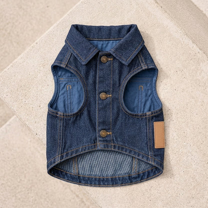 BEXLUMIRA™ Avenue Denim Dog Jacket – Stylish Puppy Jean Coat, Casual Pet Clothes, Modern Small Dog Fashion Apparel