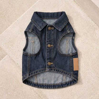 BEXLUMIRA™ Avenue Denim Dog Jacket – Stylish Puppy Jean Coat, Casual Pet Clothes, Modern Small Dog Fashion Apparel